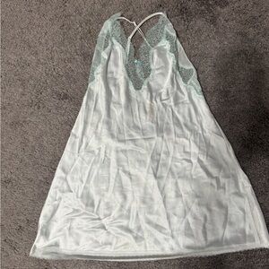 Victoria's Secret White Chemise with Blue Lace